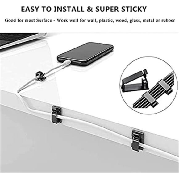 Cord Management Organizer Kit 4 Cable Sleeve Split with 41Self Adhesive Cable - Picture 4 of 6